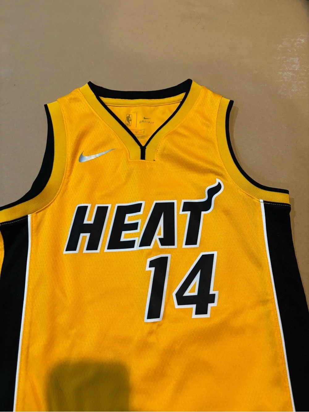 Nike HEAT yellow and blue  #14 Basketball Jersey